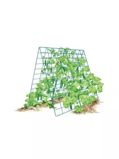 Deluxe Cucumber Trellis -Green Garden Shop 8587083 001 BLUE Cukes two sided deluxe cucumber trellis support storm blue 3 4