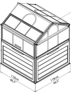 Canopia® By Palram Plant Inn™ Raised Bed Greenhouse, 4' X 4' -Green Garden Shop 8588308 10V tif