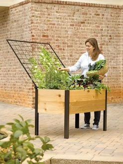 Space-Maker Pivoting Trellis, 4' 7 Space-Maker Pivoting Trellis, 4' -Green Garden Shop 8590247 492 cedar planter box with trellis tif