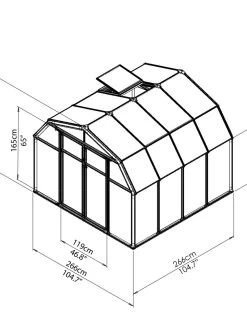 Canopia® By Palram Hobby Gardener Greenhouse, 8' -Green Garden Shop 8599331 11V tif