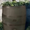 Round Rain Barrel With Planter, 35 Gallons 1 Round Rain Barrel With Planter, 35 Gallons -Green Garden Shop 8612856WALNT 05V tif