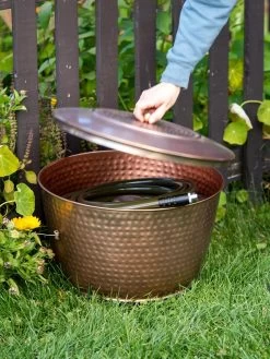 Hammered Copper Hose Pot With Lid -Green Garden Shop 8613311 0010