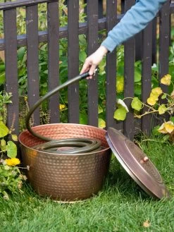Hammered Copper Hose Pot With Lid -Green Garden Shop 8613311 0012
